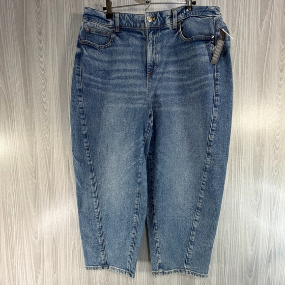 Talbots Relaxed Barrel Jean Denim Ankle Length High‎ Waist Women’s 14 Petite New - Picture 2 of 7